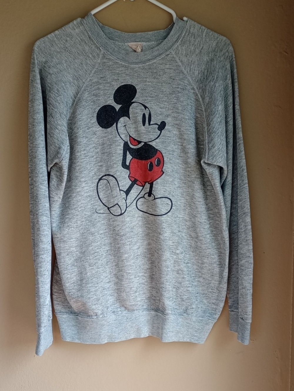 Micky Mouse Disney Vintage Single Stitch Gray Pullover Graphic Sweater Size M